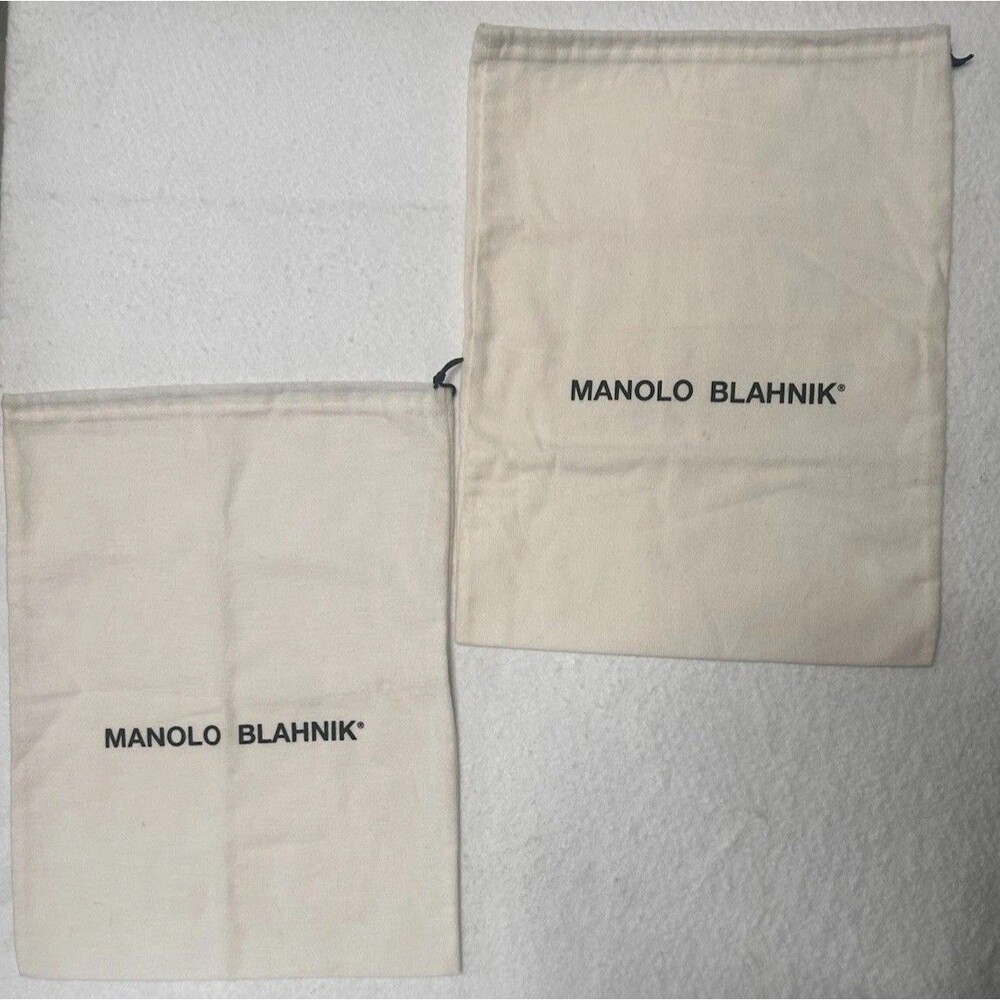 MANOLO BLAHNIK Drawstring Dust Bag Purse Handbag Shoes Storage 10 1/2" x 14"
